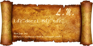 Lédeczi Máté névjegykártya