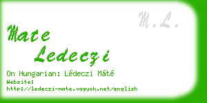 mate ledeczi business card
