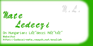 mate ledeczi business card